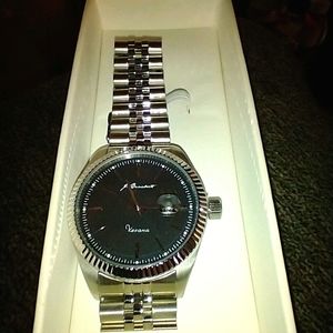 J Brackett Verona Black Steel Watch